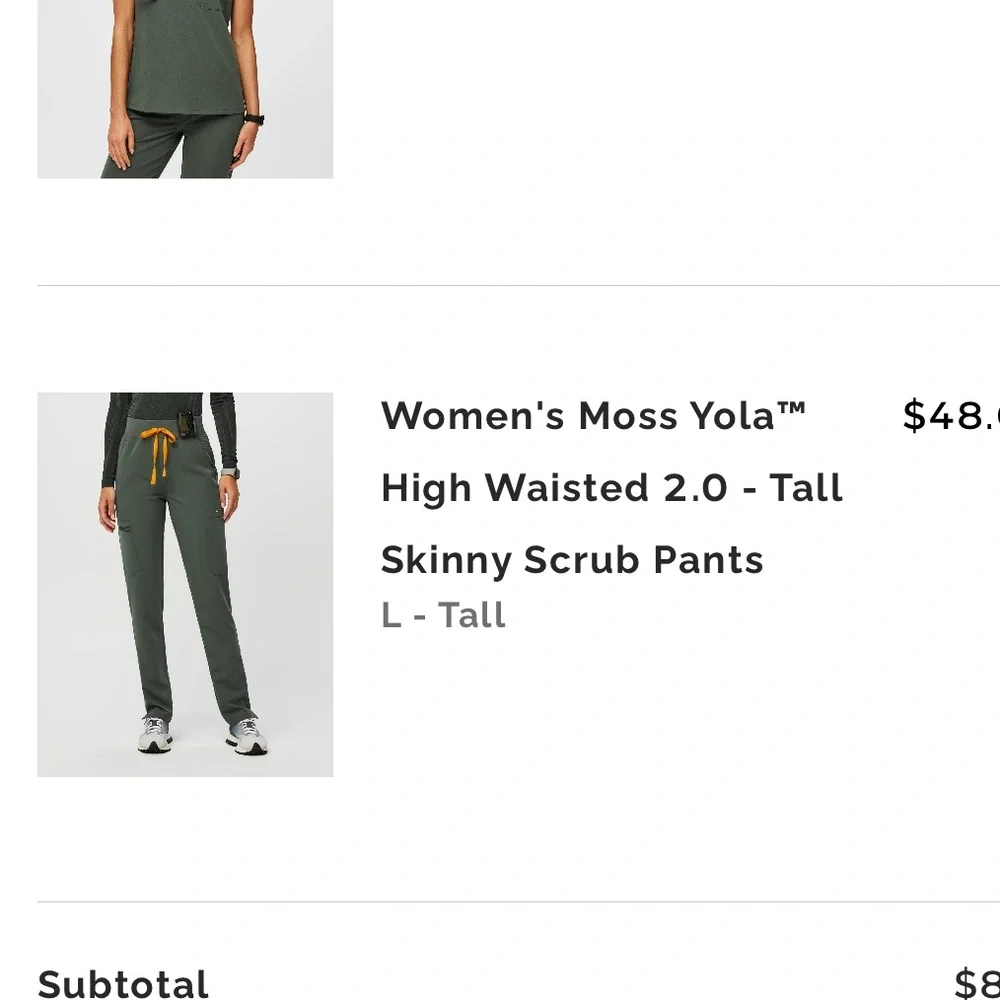 Figs Women Pants in Moss with Orange Detail - Picture 4 of 4